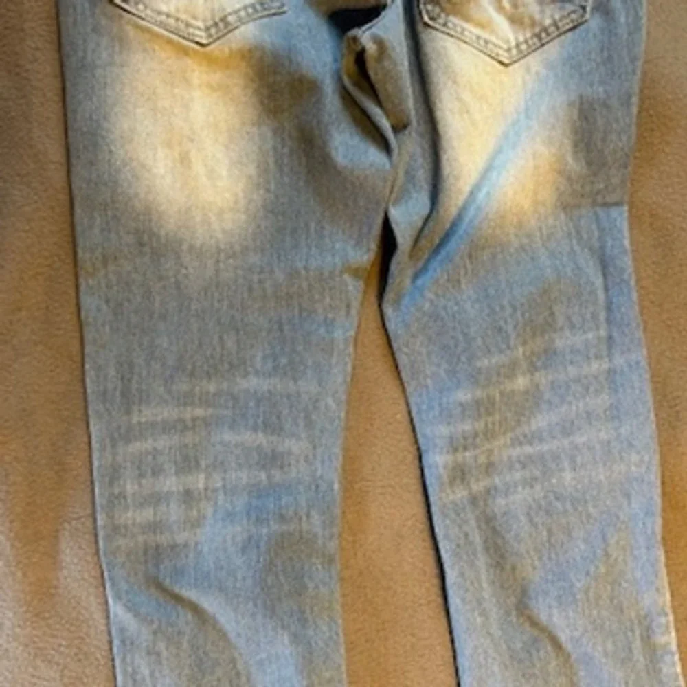 True Luck Mens Jeans‎  Light Wash Straight Leg Distressed Faded Denim Size 30/30